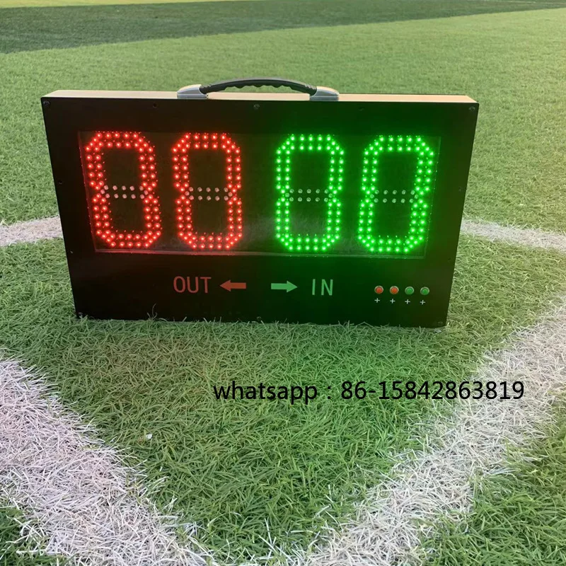 1-Side Electronic Football Referee Board: Substitution & Injury Time Display, Battery-Powered Soccer Sports Equipment
