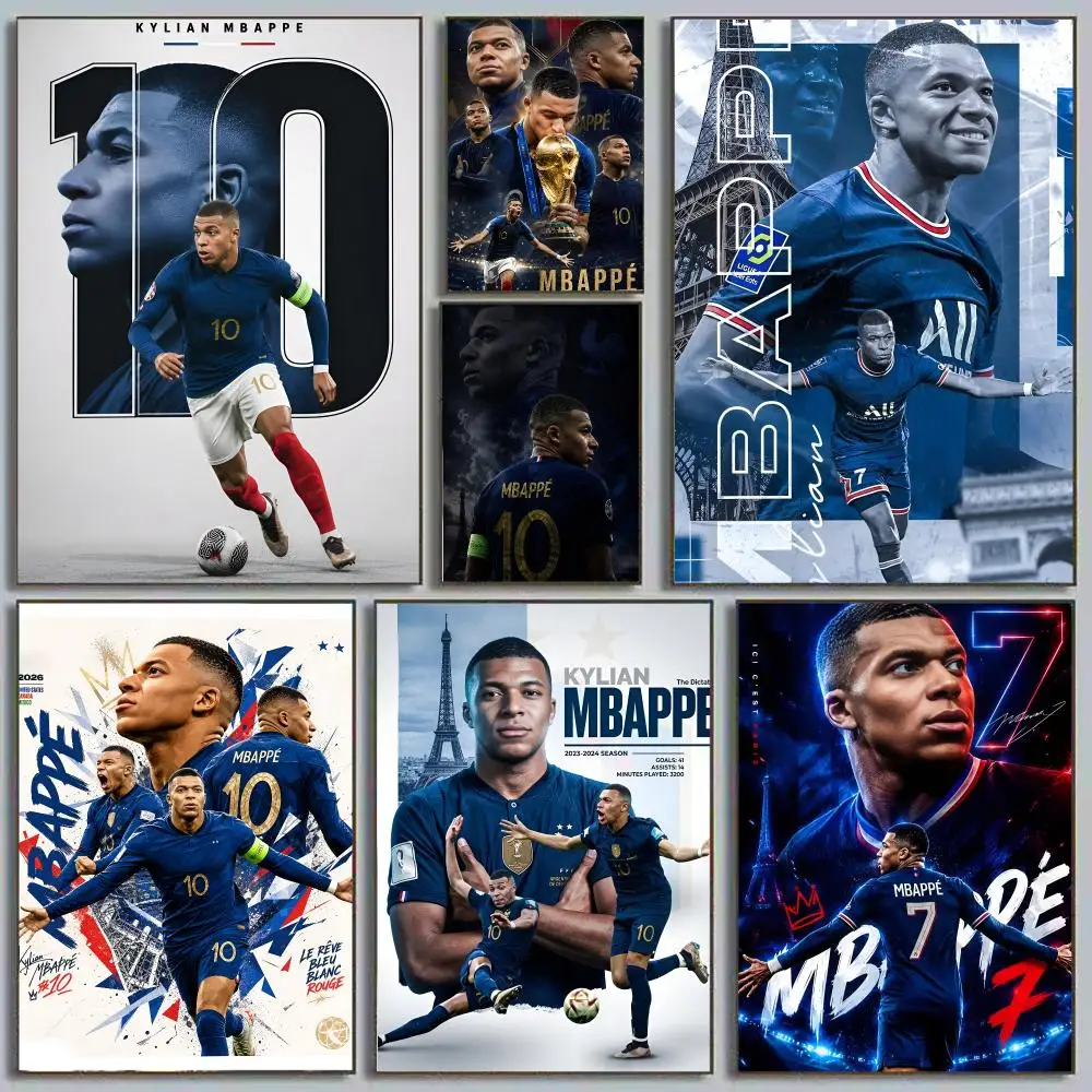 Kylian Mbappe Speed Demon PSG Legend Winner Painting Calligraphy Eco-friendly wall decor Vintage Office frameless
