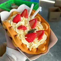 Drawing Food Customized Design Simulation Flat Bubble Waffle Egg Model Props Display Sample Diy Color Decoration Creative Toys