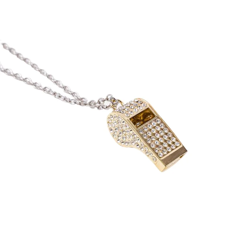 Zinc alloy metal diamond encrusted whistle couple pendant outdoor distress boat