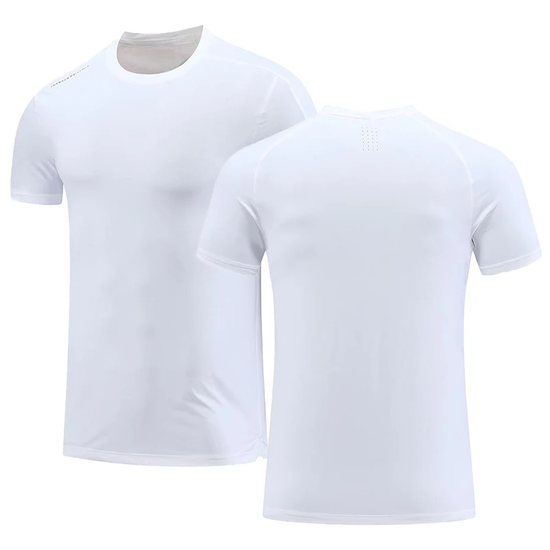 Running T-shirts For Men Sport Quick Dry shirt Gym Clothing Fitness Training Sportswear White Jogging Tshirt