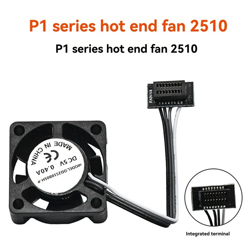 2510 Mini Axial Flow Fan With Cable Hot End Cooling Cooler For Bambu Lab P1P、X1 3D Printers Hotend Heater