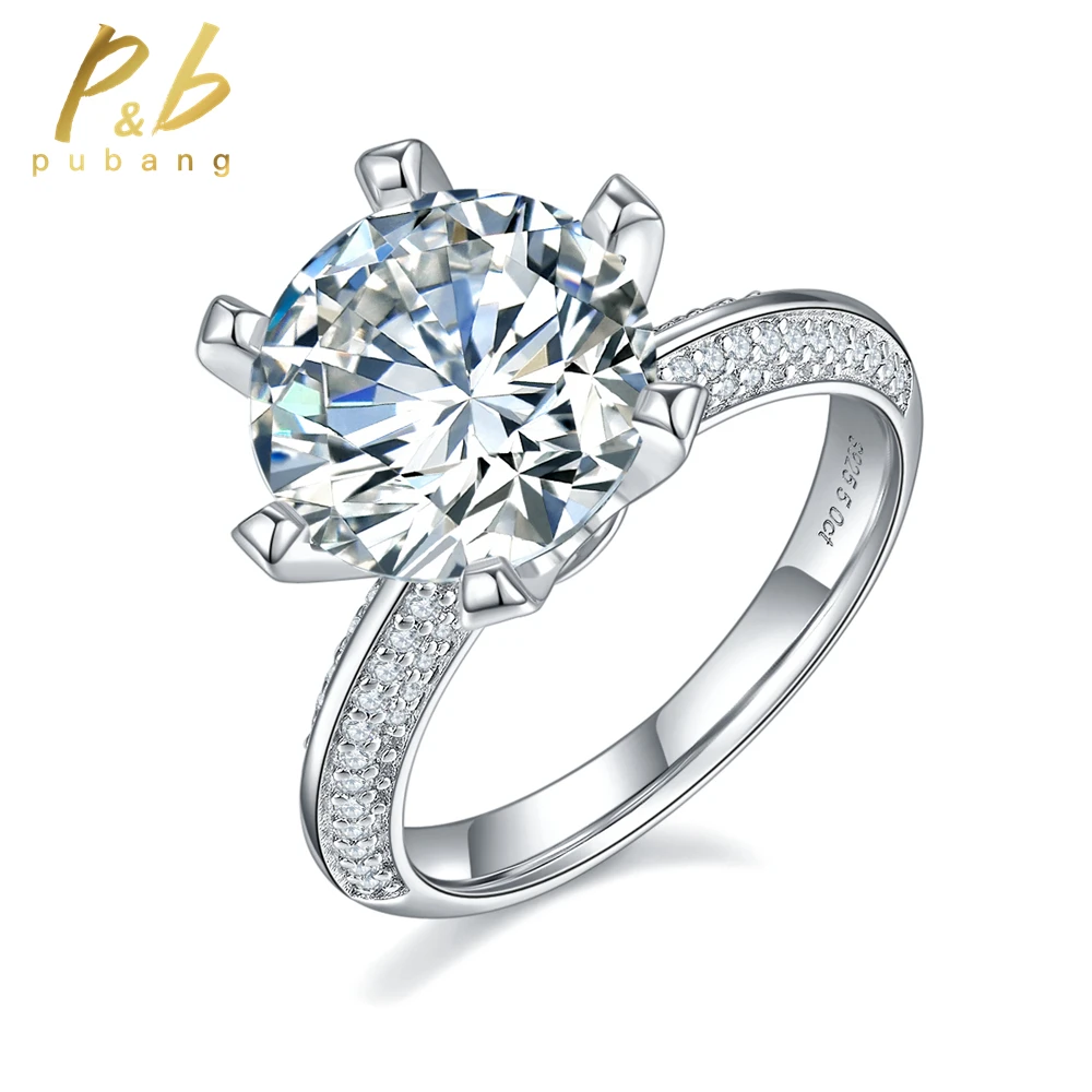 

PuBang Fine Jewelry 100% 925 Sterling Silver Sparkling 11MM GRA Moissanite Diamond Ring for Women Anniversary Gift Free Shipping