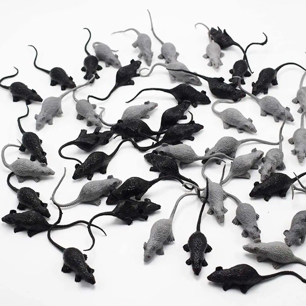 

6Pcs Realistic Simulation Black Grey Prank Halloween Joke Terror Mouse Small Fake Scary Prank Prop Mini Mouse Model
