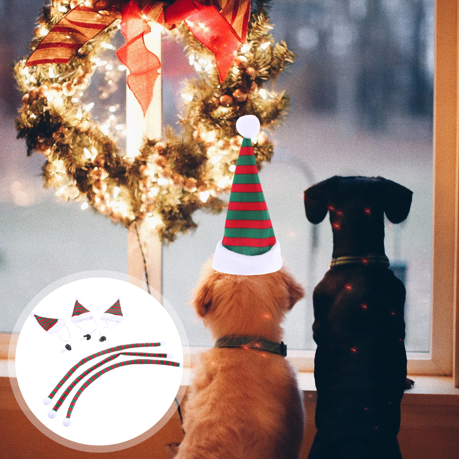 

Christmas Hat and Scarf Set Pet Costume Accessories Holiday Clothing Costumes for Pets