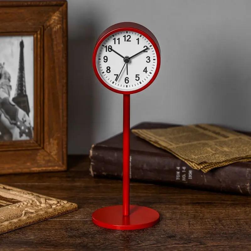 1PC Simple Nordic Style Alarm Clock Creative Silent Desk Clock for Students Bedroom Home Decorative Desktop Ornament
