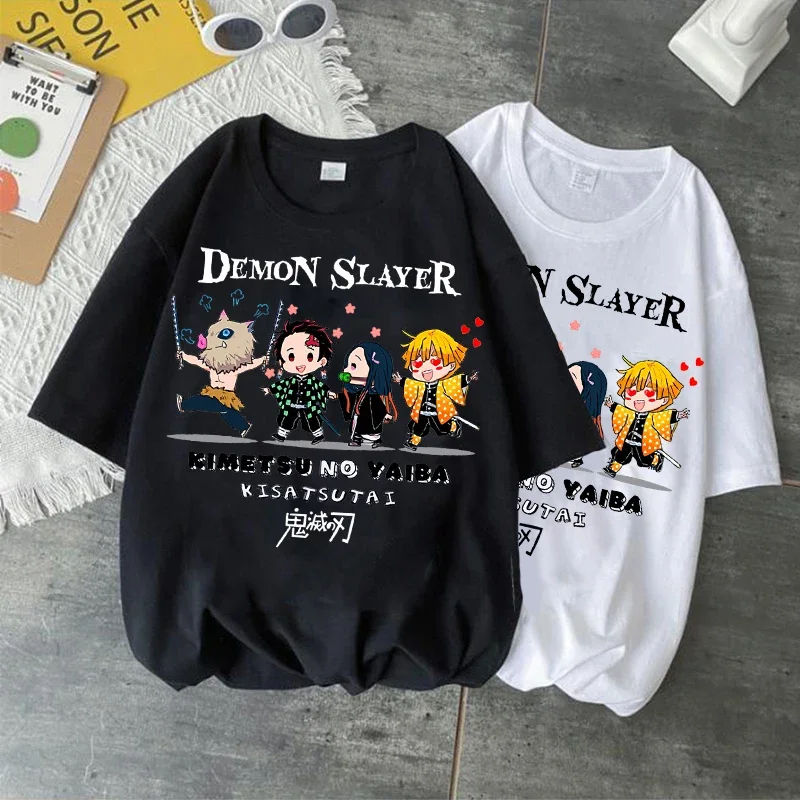 Japanese Anime Demon Slayer T Shirt Unisex Kawaii Kimetsu No Yaiba Graphic Tees Tanjirou Kamado Unisex Tops Funny Tshirt Unisex