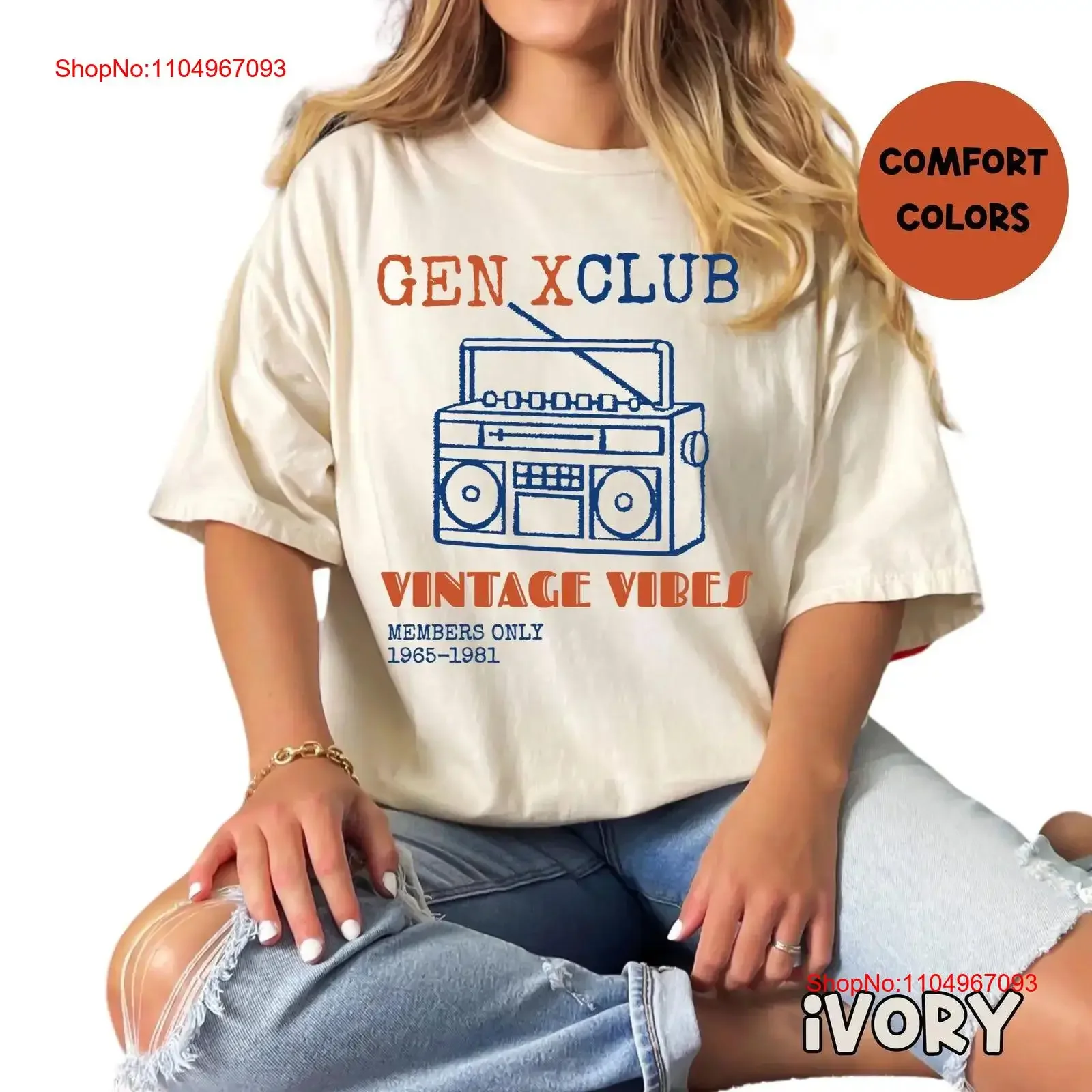 Gen X T Shirt Club Member Only Nostalgia 1980 Generation Vintage Vibes قمصان عتيقة مصممة ملابس مريحة