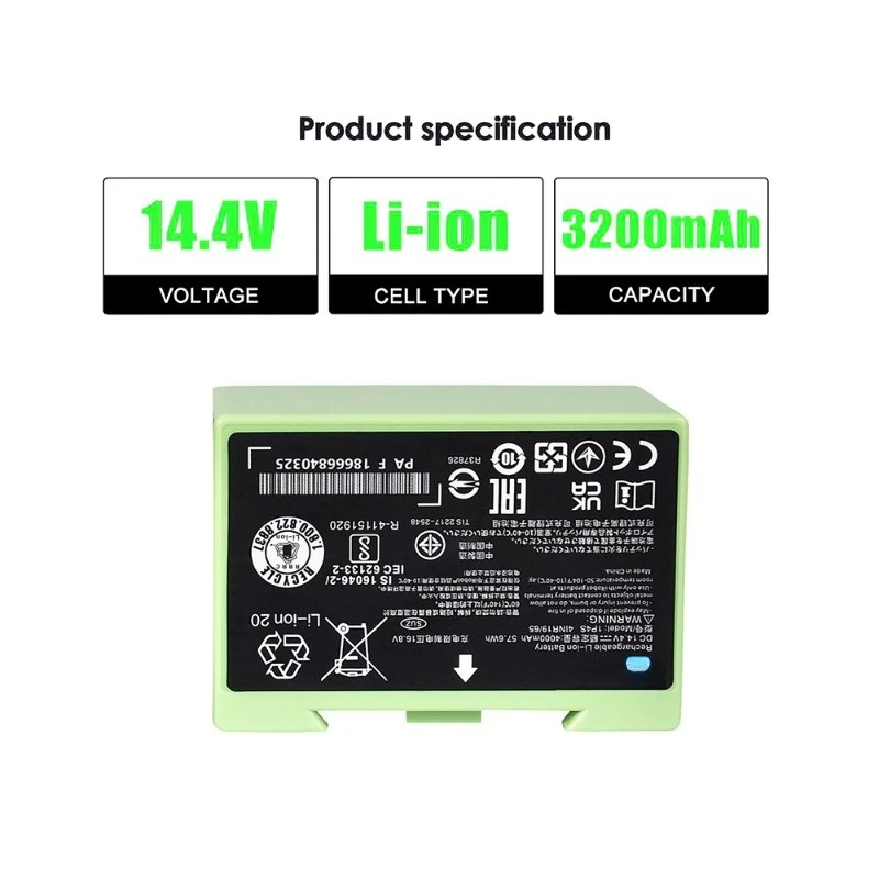 High-Quality New 1.8Ah 3.2Ah 14.4V ABL-D1 Lithium Rechargeable Battery For IRoomba IRobot I7 E5 Robot Vacuum Cleaner Battery
