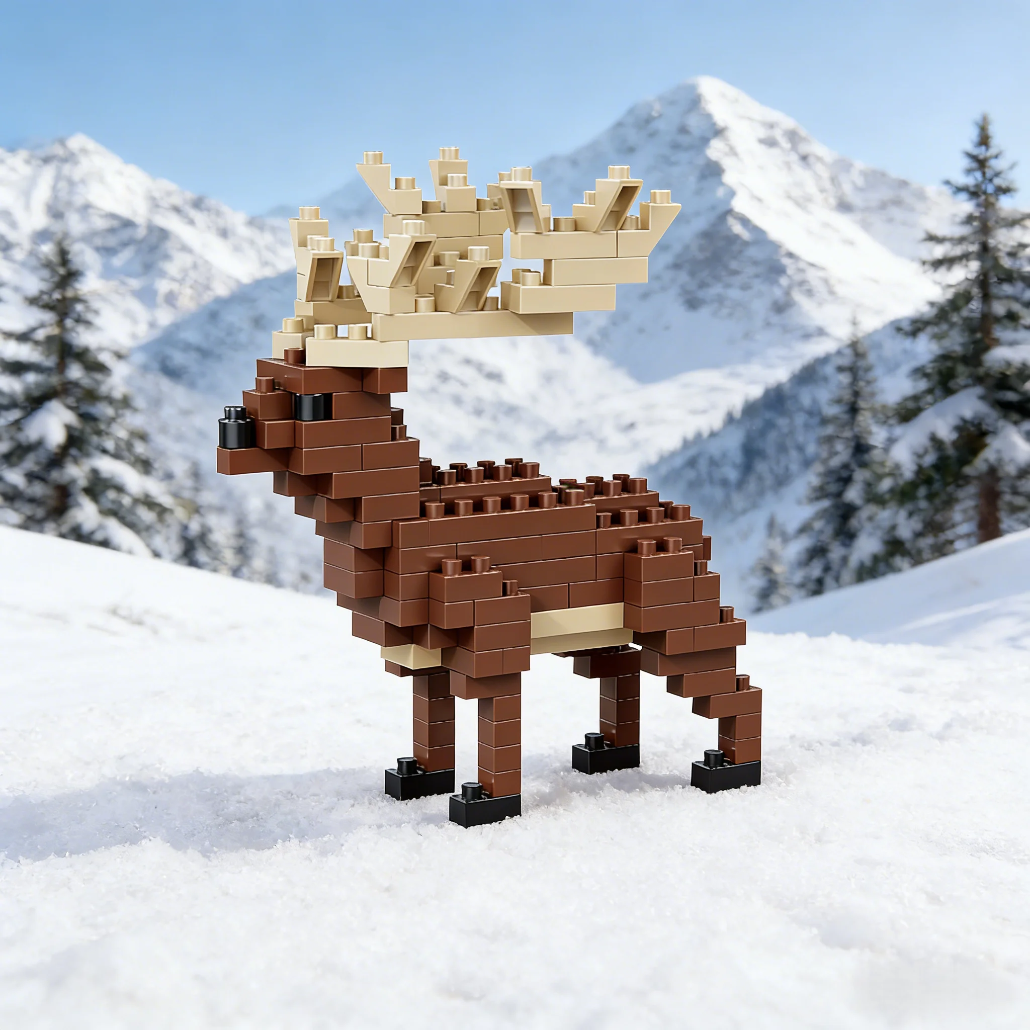 自然動物 3D モデル マイクロミニビルディングブロックキット - 草原の風景、組み立ての楽しみ、コレクタブルフィギュアディスプレイ