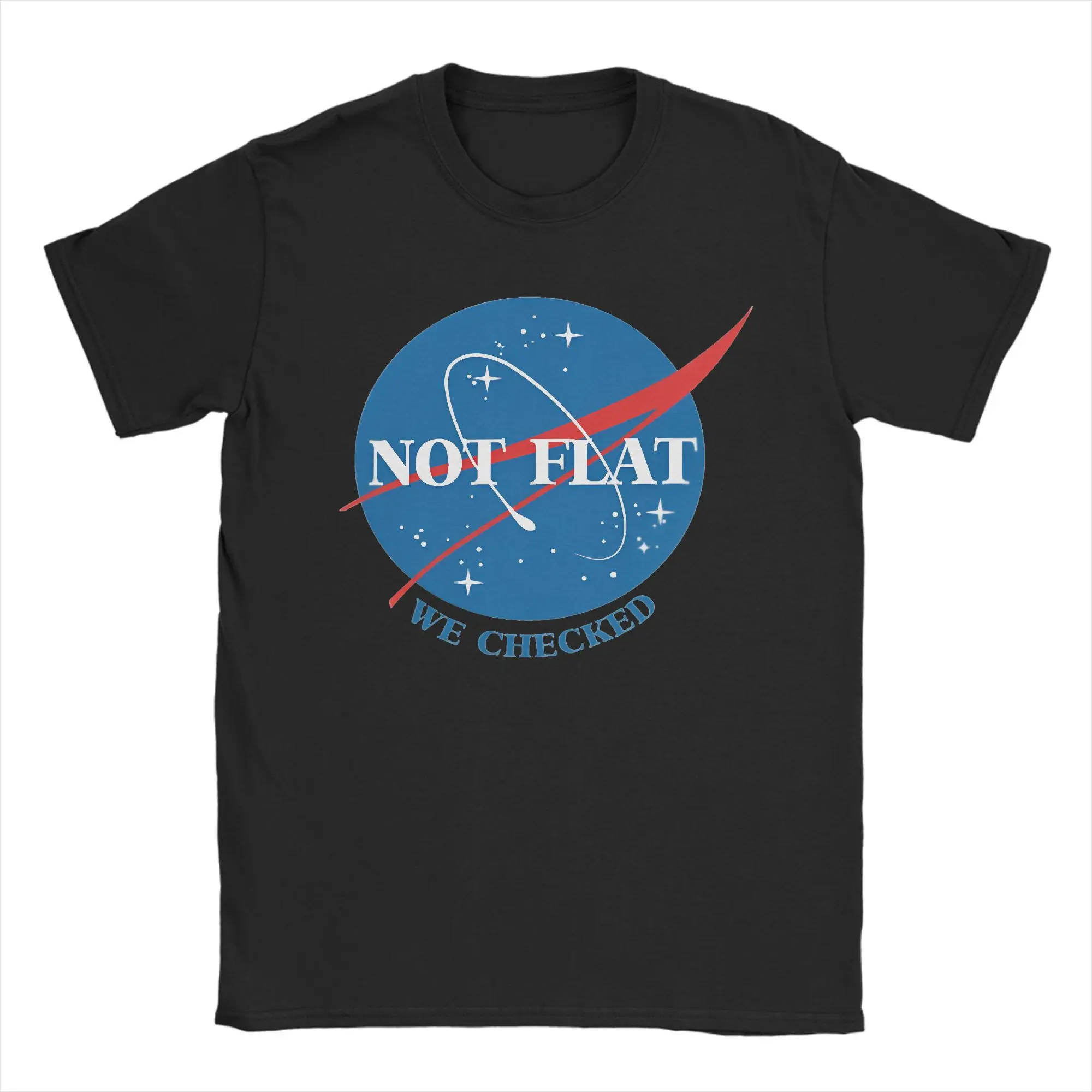 

Novelty Nasa Not Flat Logo T-Shirts Men Women O Neck Cotton T Shirts Short Sleeve Tees Unique Clothing
