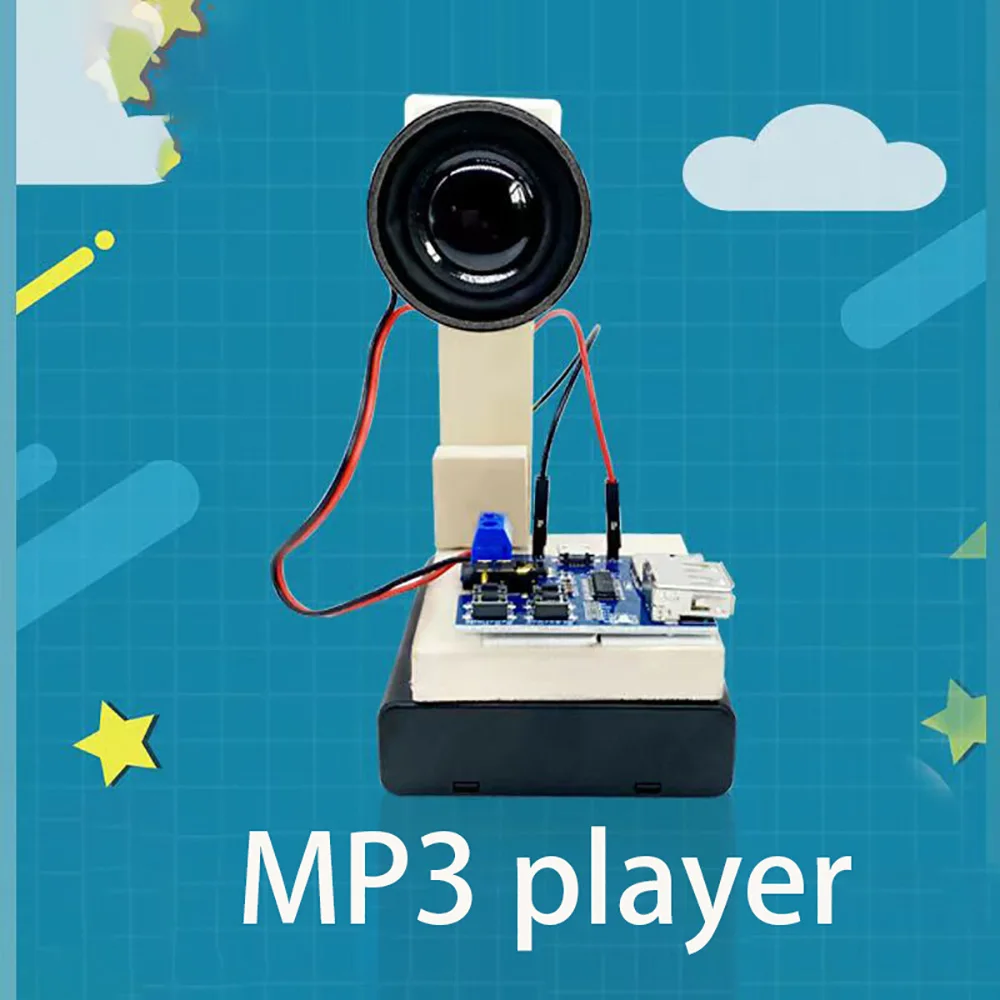 DIY MP3 Player Toy TF Card USB Disk Science Education Woonden Children Primary Toy Steam Assembly Model