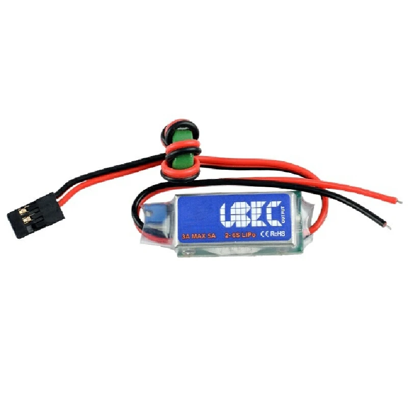 Modelo de avión Ubec 3a 5v/6v, interruptor antiinterferencias completo ajustable, fuente de alimentación 2-6s, módulo de reducción de voltaje Bec