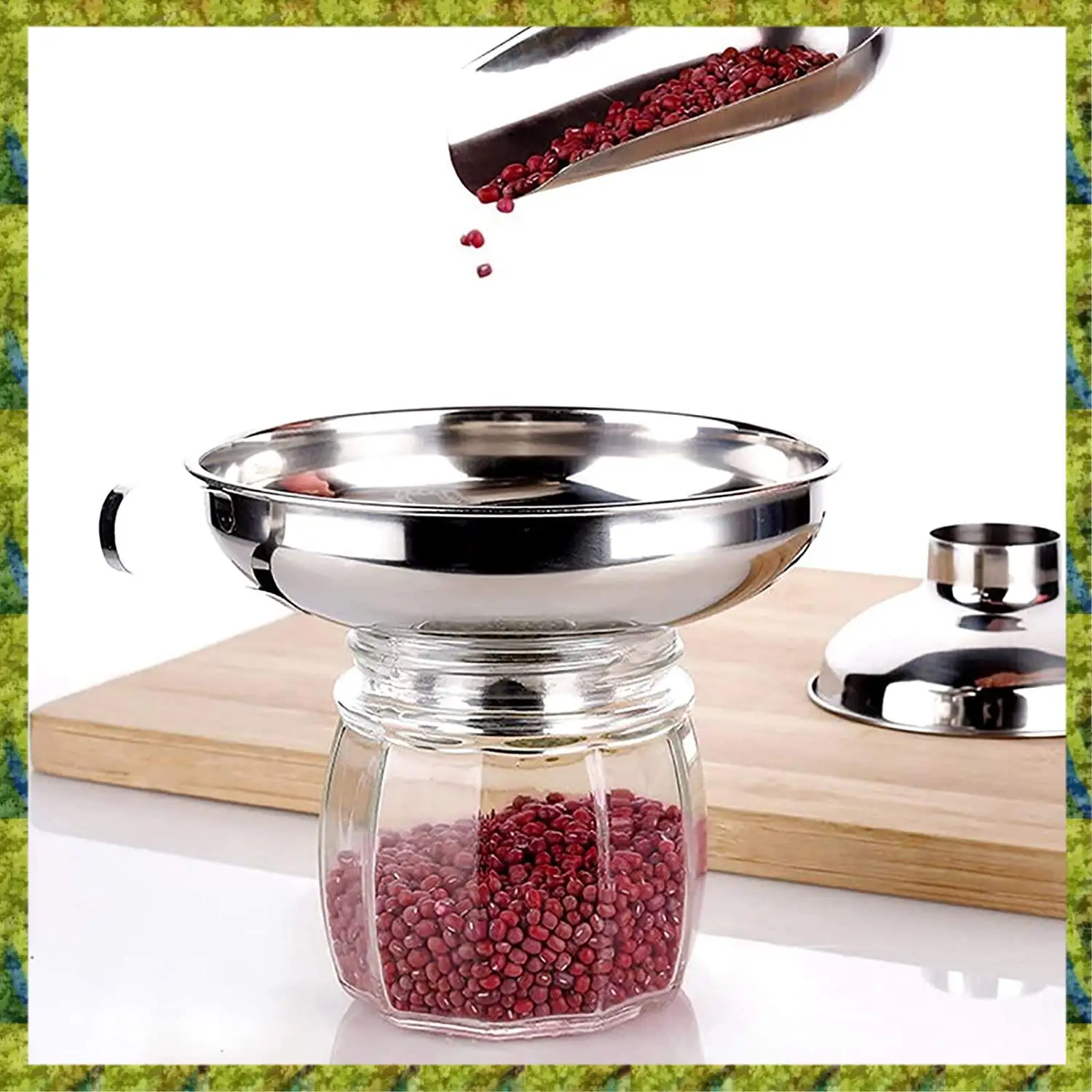 UISN 4 Pieces Canning Kit, 1PC Canning Rack+ 1PC Canning Jar Lifter Tong+ 2PC Canning Funnels, Canning Supplies Canning