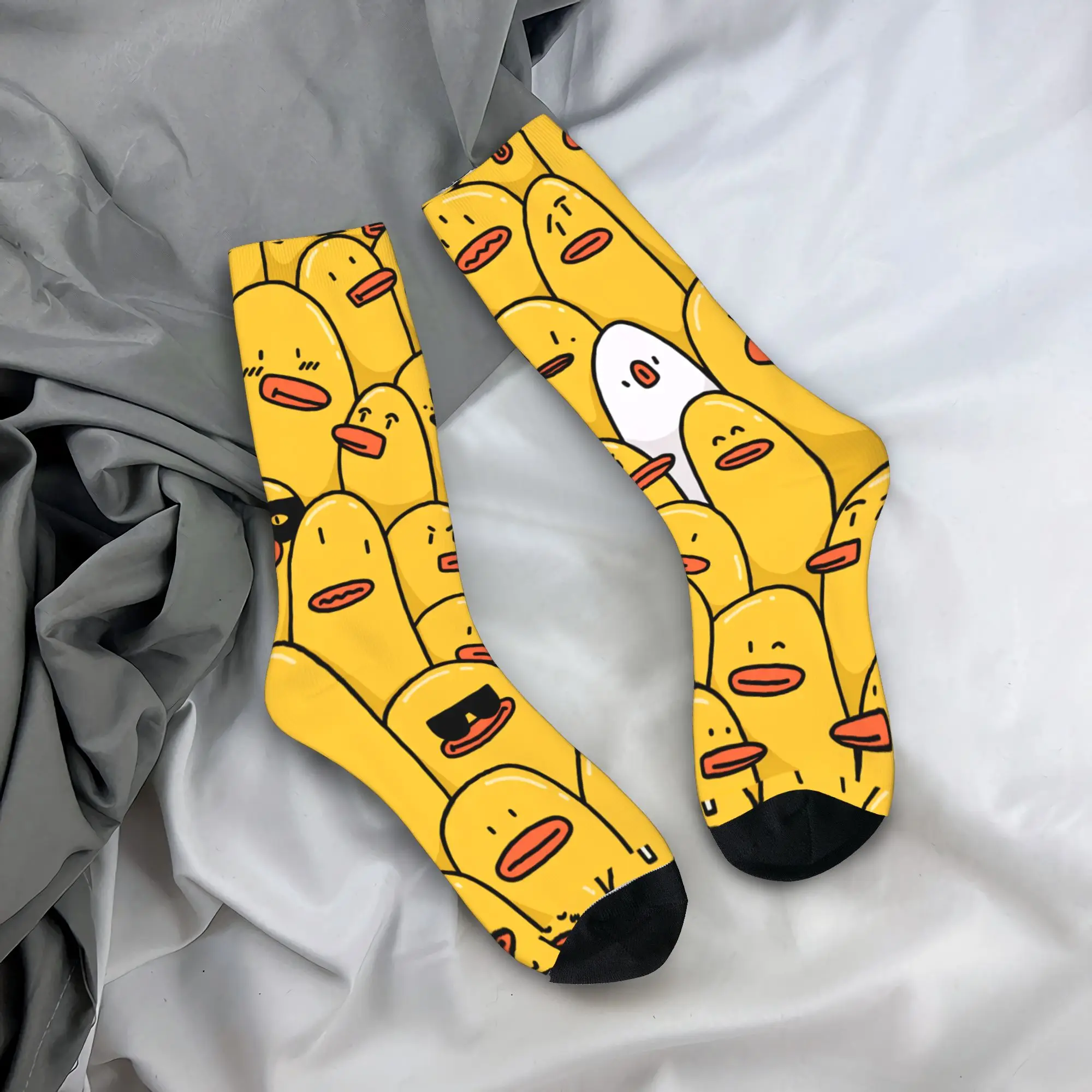 

Милые чулки с желтой уткой, кавайные носки с принтом, весенние носки против пота, мужские качественные носки для занятий спортом на открытом воздухе