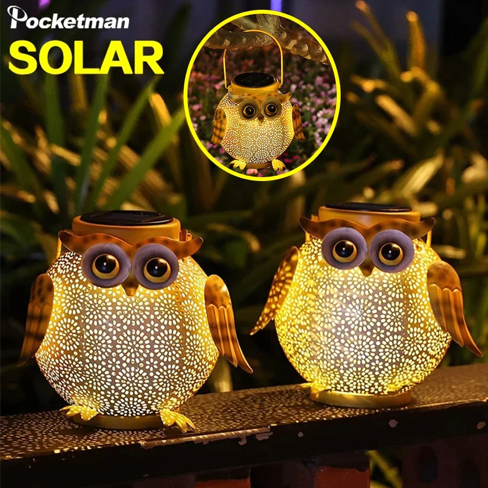 

Outdoor Hanging Landscape Lamp Projector Lamp LED Solar Light Waterproof Camping Lantern Owl Night Light Garden Decoration Light