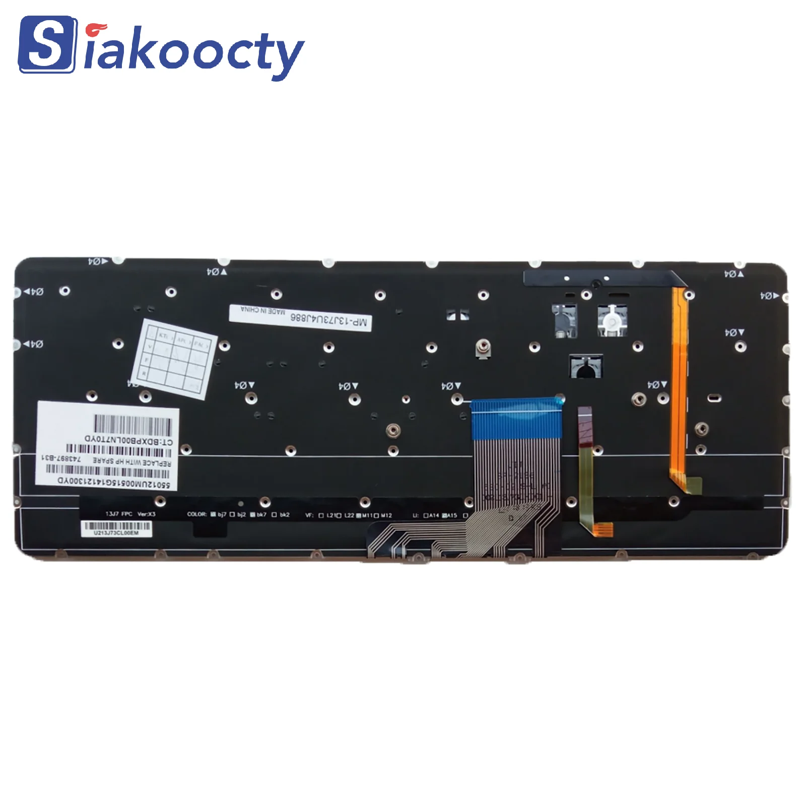 US Laptop keyboard HP Spectre XT 13-3000 13-3000ea 13-3000eb TPN-F111 Silver Backlight