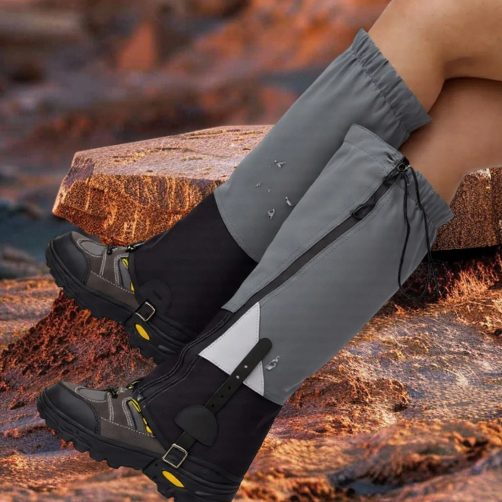 NHQZ C1 Longues Bottes De Pluie Noires Taille L + Sac De Rangement - Couvre-Chaussures Imperméables Antidérapants