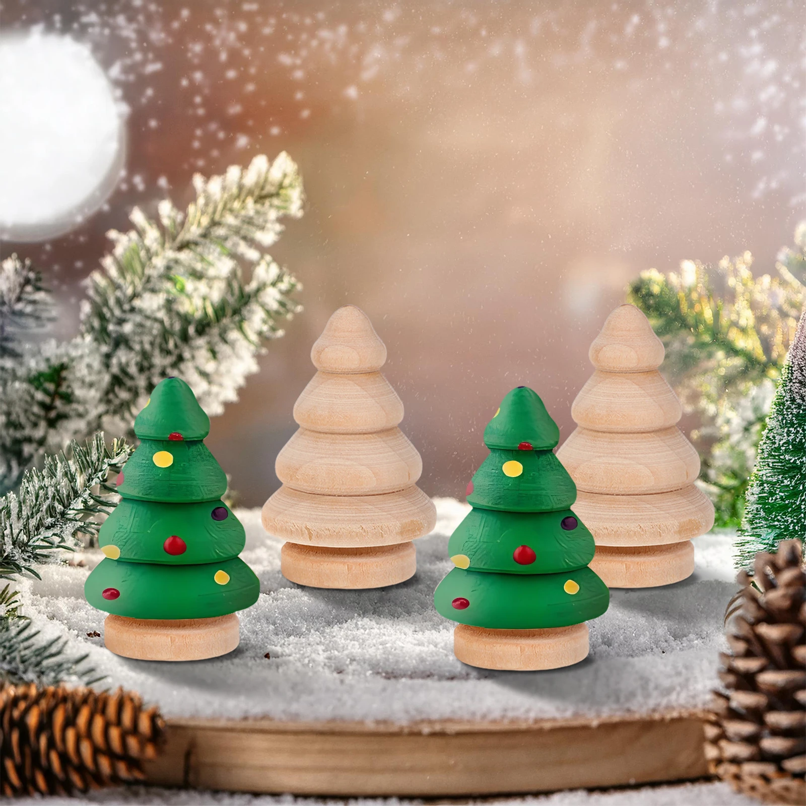 

20 pcs Christmas Tree Wooden Unfinished Diy Peg For Craft Projects Natural Wood Sanded Crafts To Paint Handmade