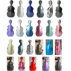 Good Price Carbon Cello Case 4/4 7/8 3/4 1/2 1/4 Carbon Fiber Reinforced Multi-color Waterproof Cello Box Cello Accessary