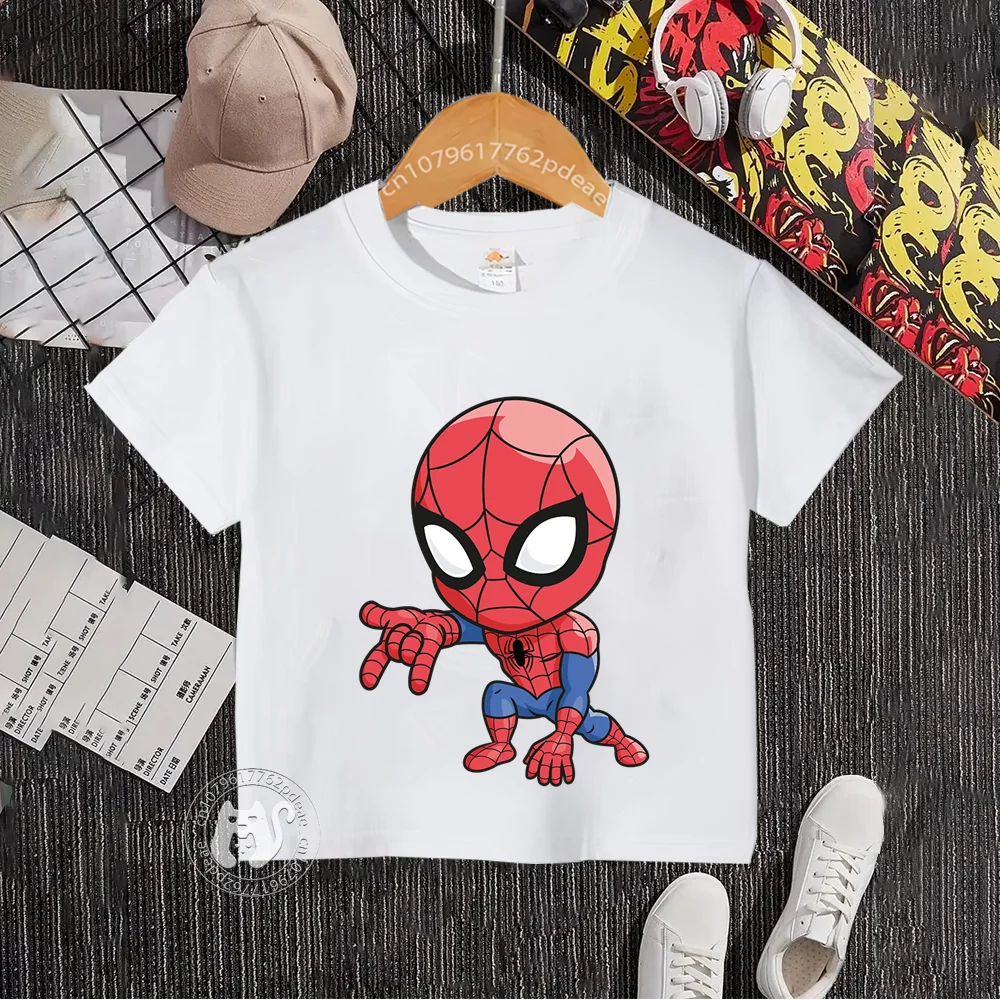 Superhero Teen 100% Cotton Kids Academy Cartoon Little Superman Print Crewneck T-shirt for Boys and girls Comfortable top