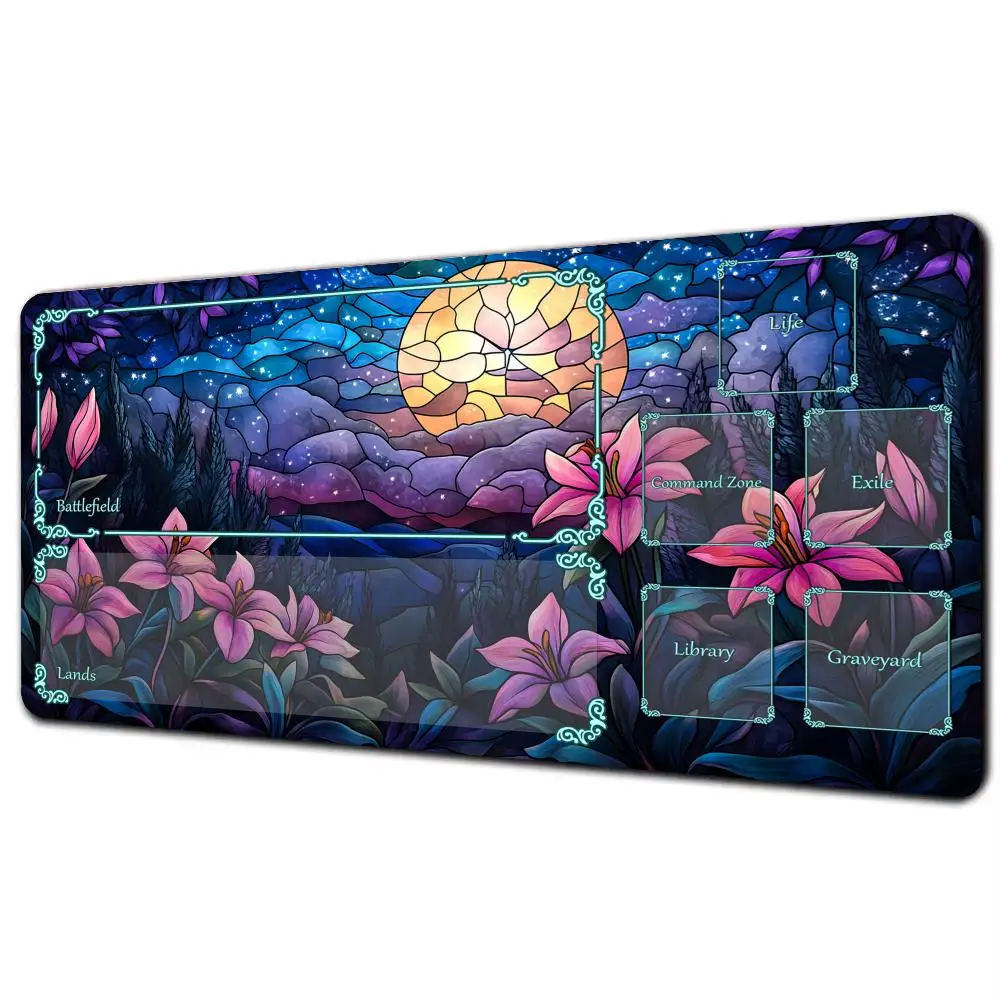 

Игровой коврик Magic Card с зоной Фэнтезийная цветочная тема MTG игровой коврик для сбора игровых ковриков Настольный коврик Commander Battle игровой коврик волшебный ковер