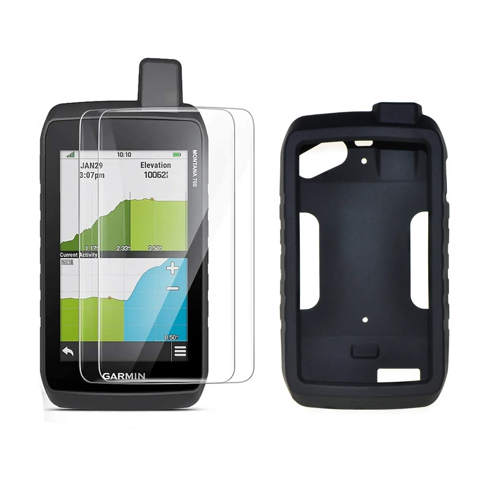 

9H Tempered Glass Screen Protector + Silicon Protect Case for Garmin Montana 750i 700i 750 Hiking Handheld GPS Accessories