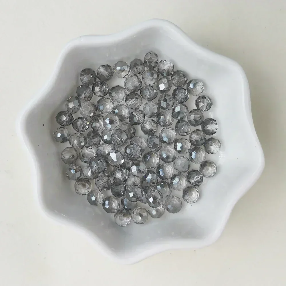 50pcs 4*6mm Rondell Austria Faceted Crystal Beads