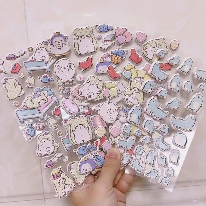 

Cartoon Anime Image Sanrio Marumofubiyori 3D Puffy Bubble Stickers Waterproof Scrapbooking Stationery Stickers Christmas Gifts