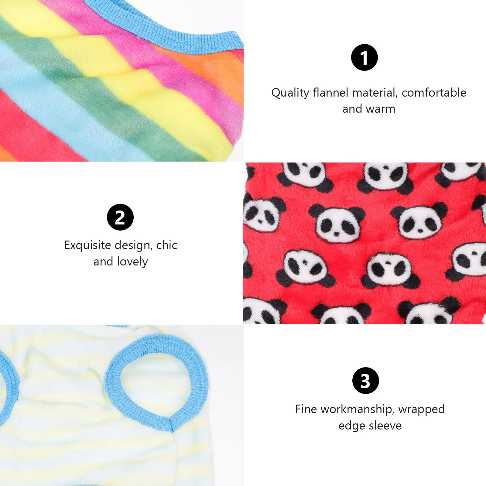 

4Pcs Pet Clothes Small Dog Vest Warm Flannel Autumn Winter Costume Cozy Soft Dog Garment Pet Supplies Cat Vest