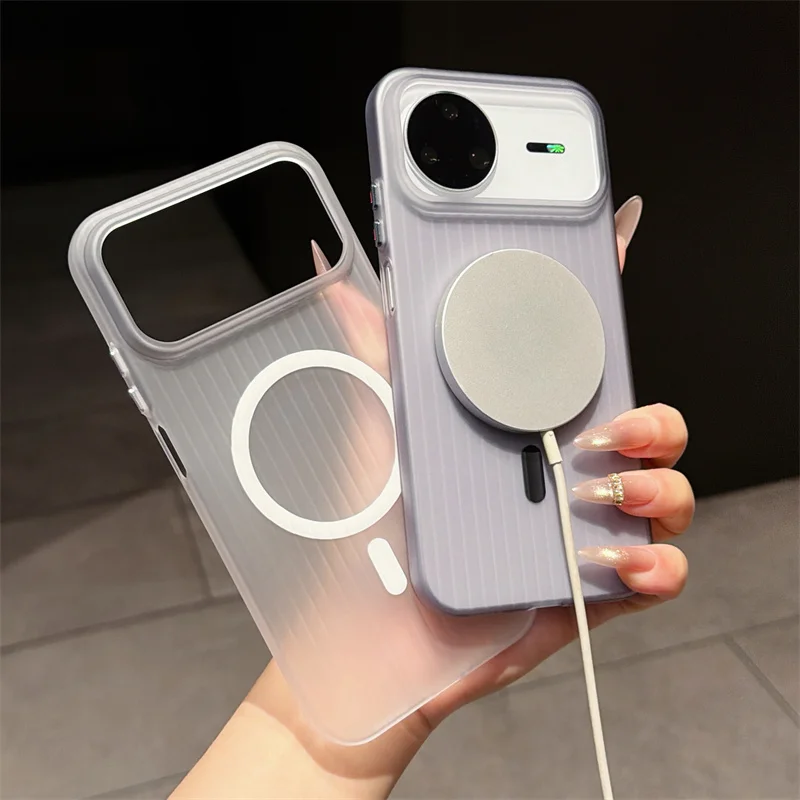 Gewellte transparente magnetische Hülle für Magsafe Case für Huawei Pura 80 70 Mate 40 50 60 70 80 Nova 12 13 14 15 Ultra Pro Max Ultra Cover