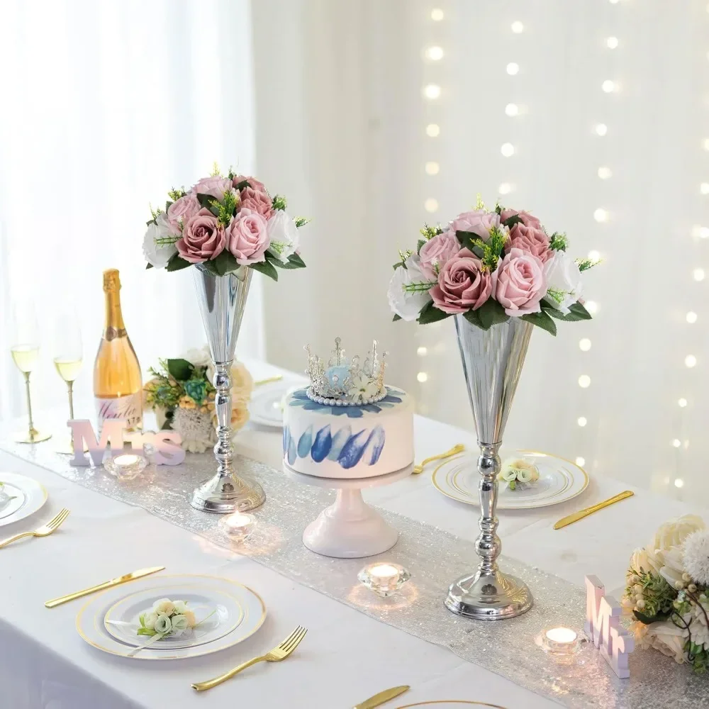 Centros de mesa de flores para mesas, bolas rosas besándose para bodas, arreglo Floral Artificial, decoración de pieza central