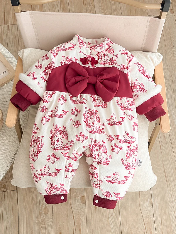 

Детский зимний новогодний наряд Thiened Faionable Onesie Одежда для сто дней для девочек Годовой пиджак Модный хлопковый костюм...