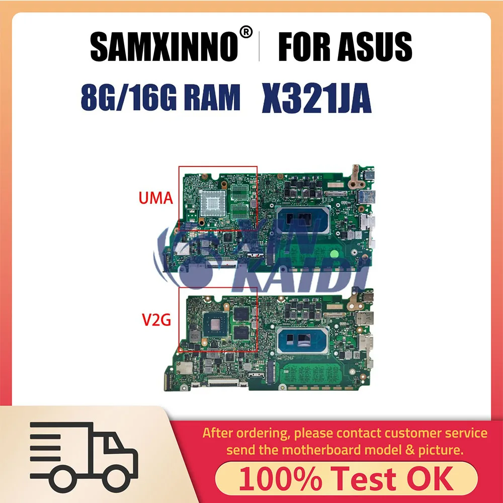 

Notebook Mainboard For ASUS X321JP X321JA X321J X321JQ I321J S333J Laptop Motherboard with CPU i5 i7 10th Gen RAM-8GB 16GB V2G