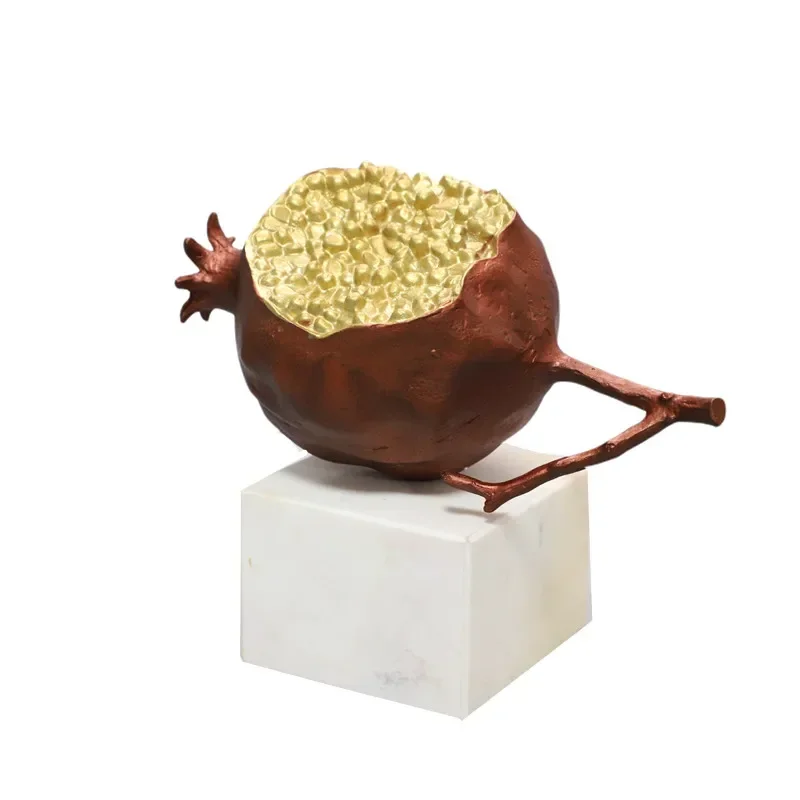 

~Creative Modern New Chinese Pomegranate Metal Marble Geometric Ornaments Home Model Room Exhibition Table Decorations