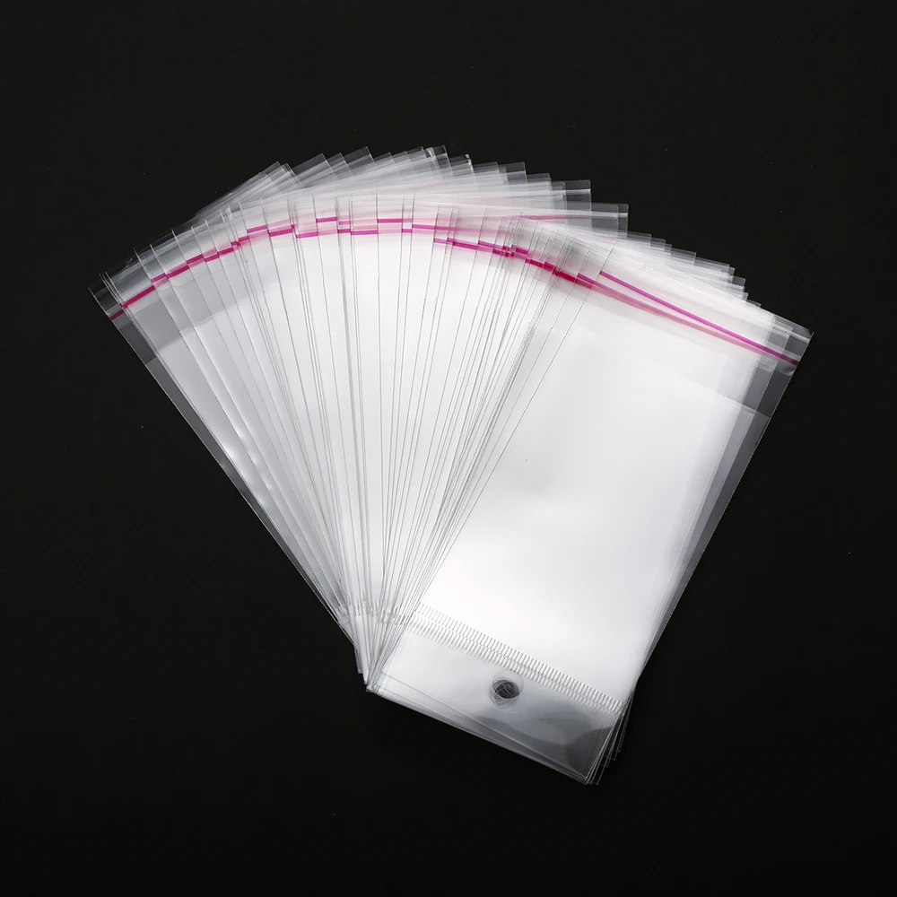 50/100 Stück Ohrringkarten mit Ziplock-Beutel, Kraftpapier, weiß-schwarz, Schmuck-Display-Kartenhalter für Ohrringe, Halsketten-Verpackung – Detail 6