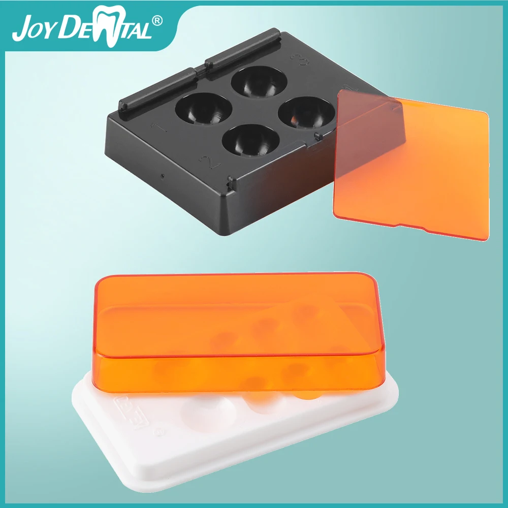 

JOY DENTAL 4 Holes/8 Holes Dental Veneer Storage Box Teeth Patch Shading Light Storage Case Denture Retainer Molar Boxes