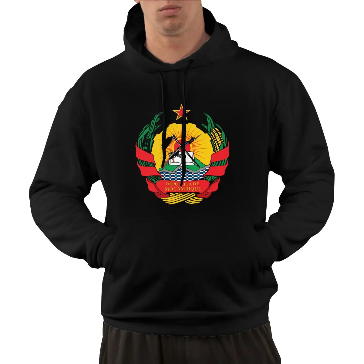 

95% Cotton Emblem Of Mozambique Country Flag Warm Winter Pullover Hoodie Men Women Unisex Hip Hop Style Sweatshirt