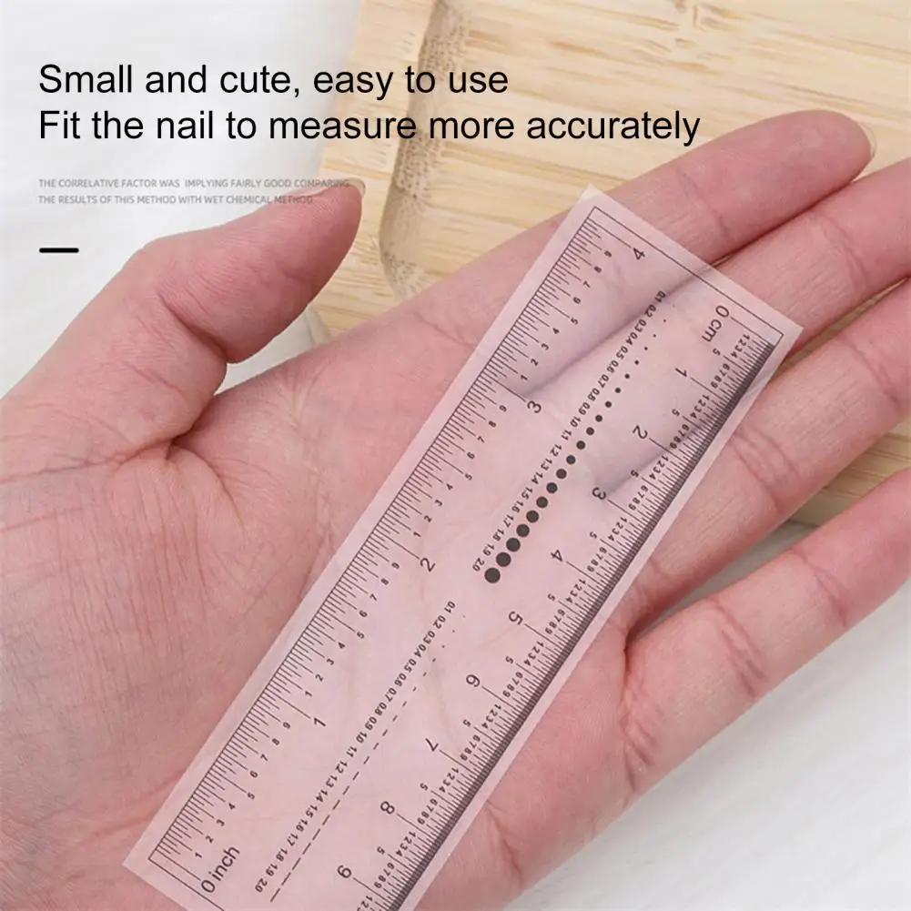 10Pcs Anti-break Nail Measuring Ruler Impressão clara Fácil de ler Nail Ruler Nail Drill Rhinestone Jóias Measuring Equipment