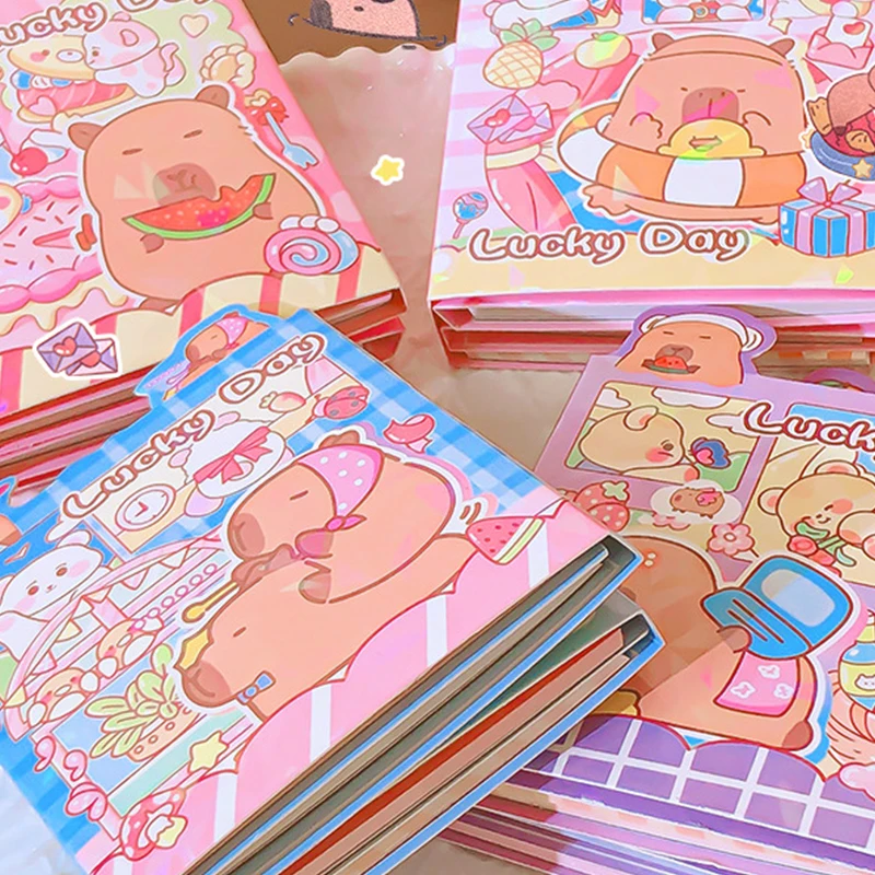 Cartoon Capybara Sticky Notes Set Kawaii Sticky Notes Office School Planner Simple Cute Note Pad Student Stationery Gifts