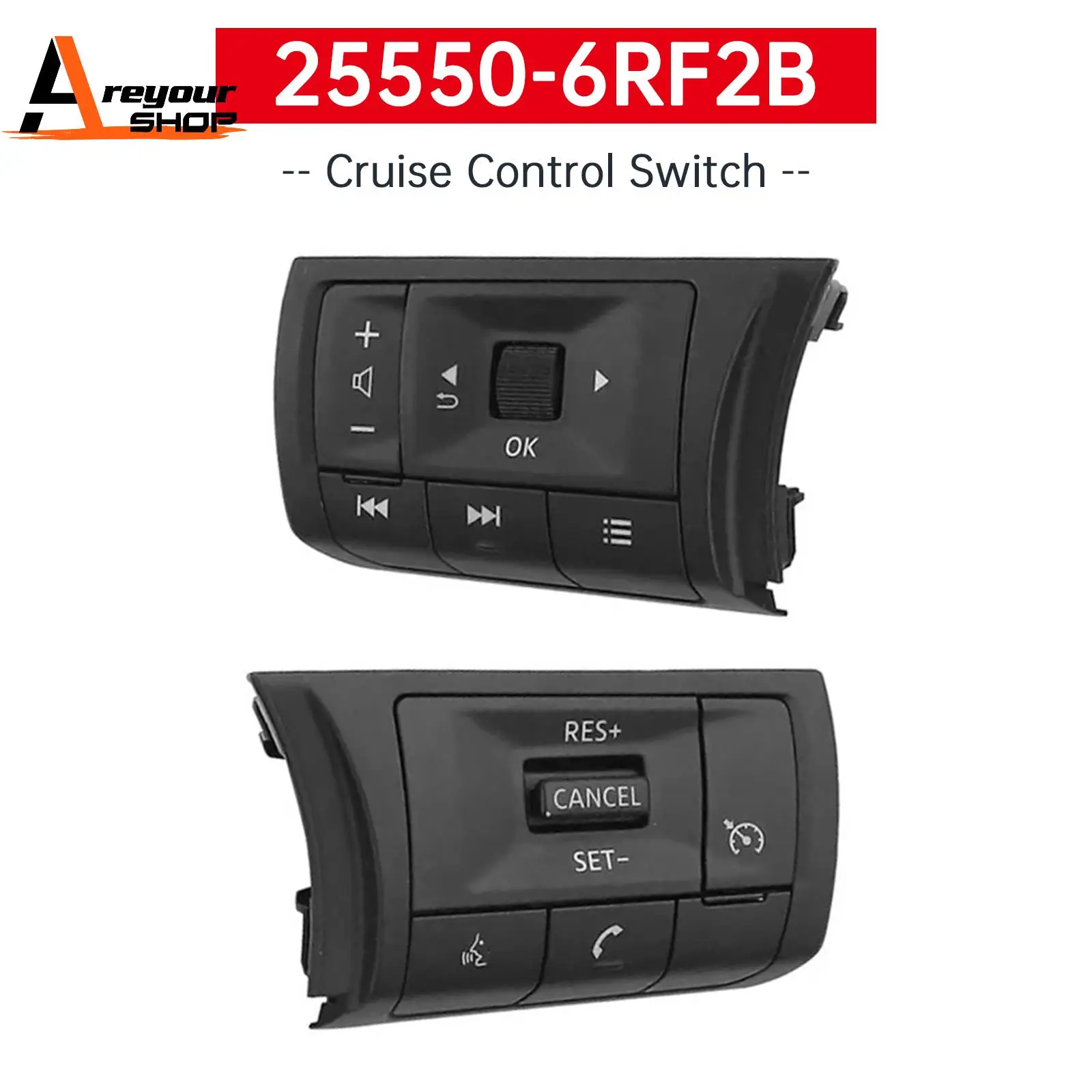 

25550-6RF2B Cruise Control Switch for Nissan Rogue Pathfinder 2021-2024