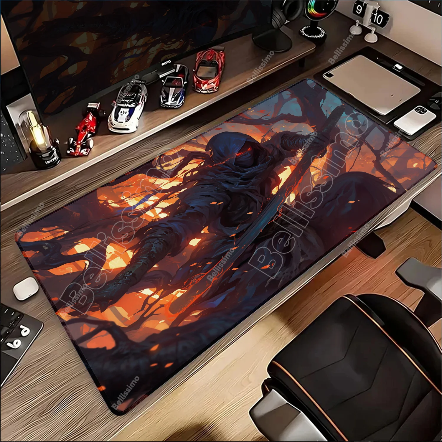 

Anime Ninja Warrior Mouse pads Desk Mat with Stitched Edges Non-Slip Rubber Base PC Accessories Gaming mat Katana Mousepad