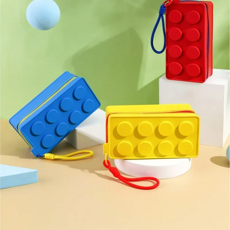 Kreative Handtasche in Baustein-Form mit Seil, Tragbare Stifttasche, Schreibwaren-Organizer, Stiftetui, Kleinkram-Organizer