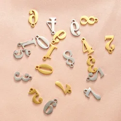 10pcs/Lot High Quality Stainless Steel Mirror Polished Number Charms Pendants For DIY Making Necklace Bracelet Accessories