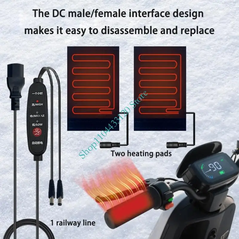 0XXD تصميم نصف غطاء مقابض تدفئة يوفر الدفء لليدين باستخدام مصدر طاقة USB للتنقل لمسافات طويلة