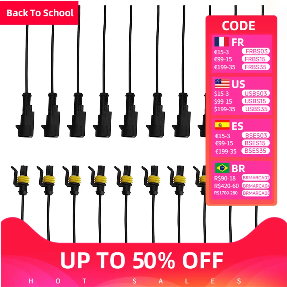 

1-контактный разъем, водонепроницаемый разъем, провод «папа» и «мама», подходит для автомобилей, грузовиков, лодок и других проводов, 10 шт.