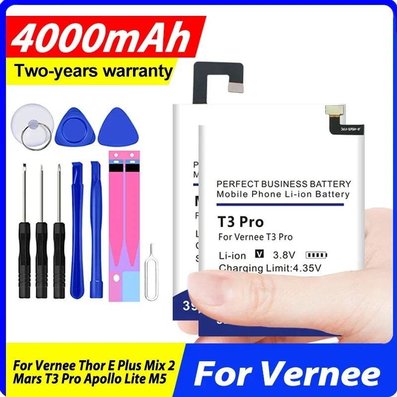 DaDaXiong VerneeThor VerneeT3Pro VerneeThor Replace Battery For Vernee Thor E Plus Mix 2 Mars T3 Pro Apollo Lite M5 + Free Tools