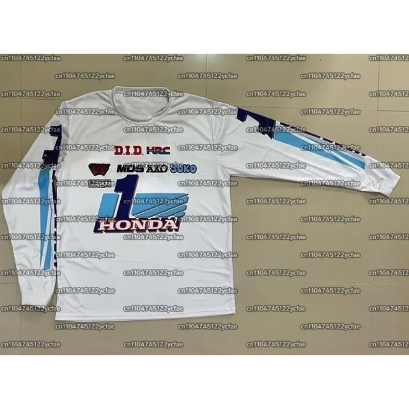 فريق سباق هوندا فينتاج # 1 MALHERBE Jersey 2025 Y2K قميص ركوب الخيل بأكمام طويلة يسمح بمرور الهواء لسيارة سباق الدراجات الترابية
