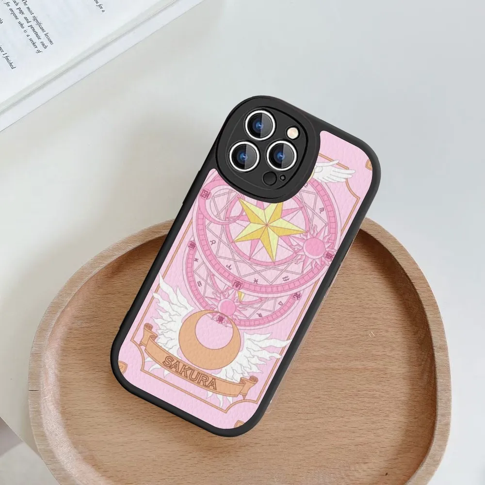 Card Captor Sakura Anime Phone Case Hard Leather For iPhone 16 15 14 13 12 Mini 11 14 Pro Max Xs X Xr 7 8 Plus Fundas