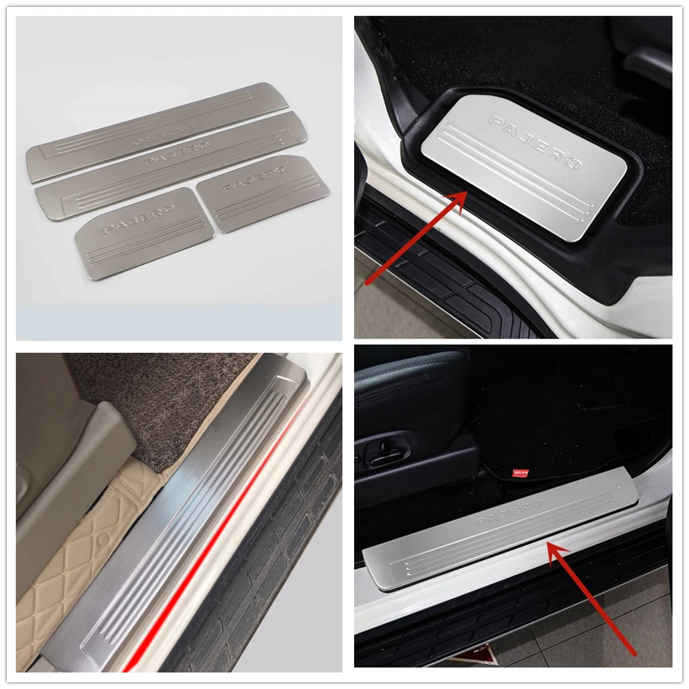 

Защитная Накладка на порог из нержавеющей стали для Mitsubishi Pajero V80 V93 V95 V97 V98 2007- 2018 2019 2020